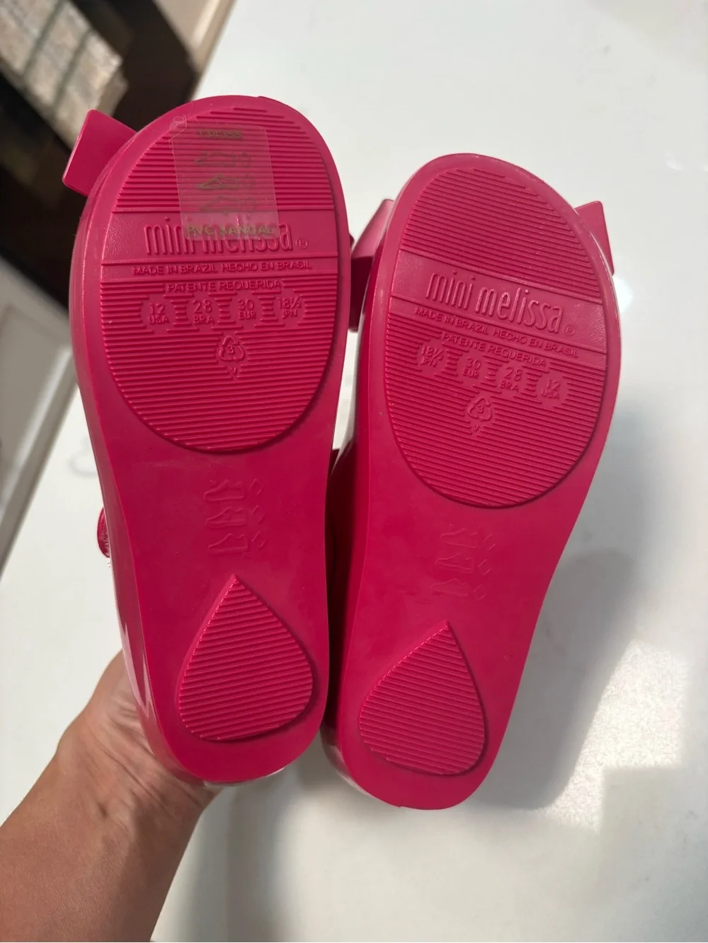 Mini Melissa Hot Pink Jelly Mary Jane Bow Shoes